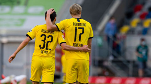Haaland và Reyna tạo nên tuyệt phẩm ghi bàn phối hợp cho Dortmund
