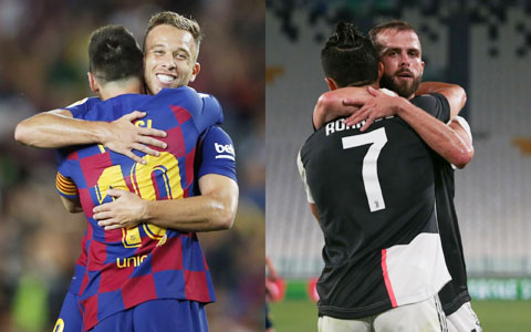 Arthur (trái) tạm biệt Messi sang Juve, ngược lại Pjanic cũng tạm biệt Ronaldo sang Barca