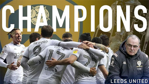 Leeds United vô địch Hạng nhất Anh 1 ngày sau khi thăng hạng Premier League