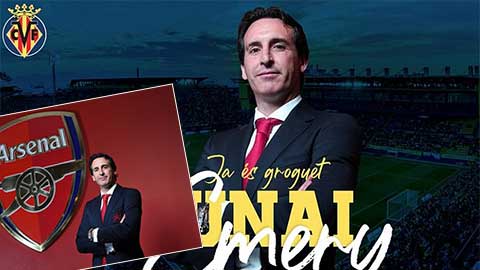 HLV Emery  ký hợp đồng 3 năm với Villarreal, ra mắt đội bóng mới bằng ảnh cũ ở Arsenal