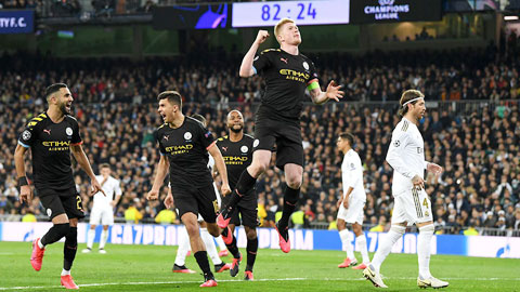 Man City rộng cửa vào tứ kết sau chiến thắng ở lượt đi vòng 1/8 trên sân của Real Madrid