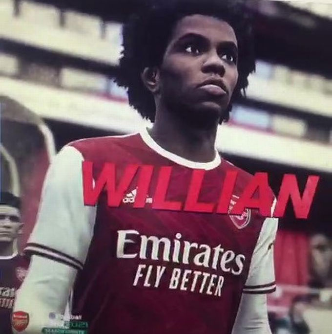 PES 2021 cho Willian mặc áo Arsenal