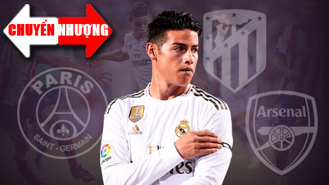 Tin chuyển nhượng 7/8: Arsenal, PSG và Atletico chờ quyết định từ James Rodriguez