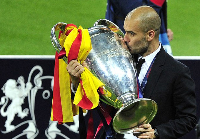 HLV Guardiola đã 2 lần vô địch Champions League cùng Barca