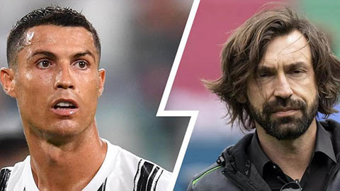 Ronaldo 'tẽn tò' trong lần đầu đối mặt với Pirlo