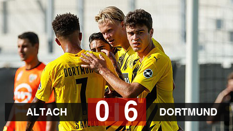 Kết quả Altach 0-6 Dortmund: Haaland ghi cú đúp, Sancho và Bellingham góp công vào chiến thắng