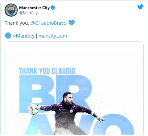 Man City cảm ơn những đóng góp của Bravo