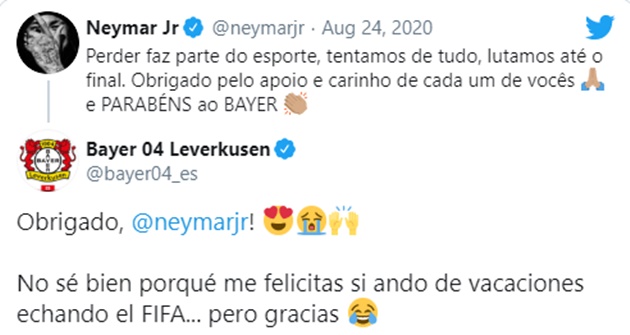 Neymar nhầm Bayern thành Leverkusen