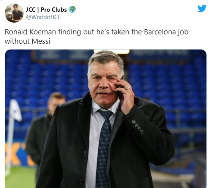 Đây là HLV Koeman sau khi phát hiện ra mình nhận lời dẫn dắt Barca mà không có sự phục vụ của Messi