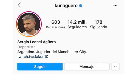Cầu thủ đình đám Sergio Aguero vừa thay đổi tên trên tài khoản Instagram của mình, thu hút sự quan tâm của đông đảo người hâm mộ trên khắp thế giới. Bạn liệu có muốn khám phá danh tính mới của Aguero trên Instagram hay không? Hãy nhanh tay click vào hình ảnh liên quan đến chủ đề để tìm hiểu thêm!