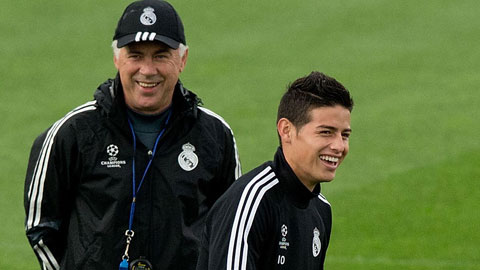 James sẽ tái ngộ ông thầy Ancelotti tại Everton, trong khi Bale (ảnh chủ) vẫn ở lại Real để nhận lương khủng