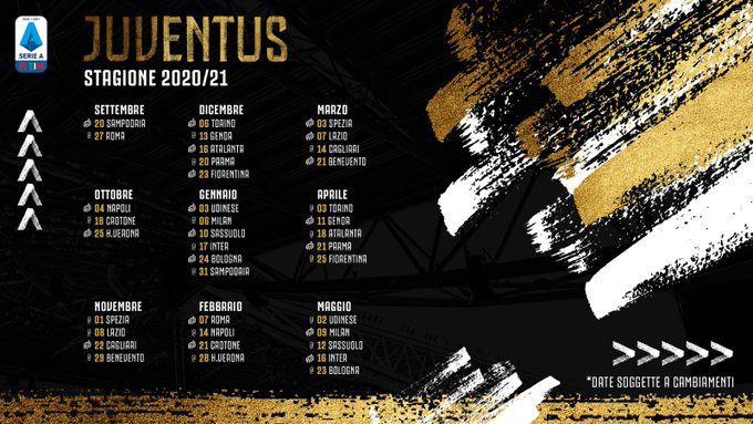 Lịch thi đấu của Juventus ở mùa giải tới