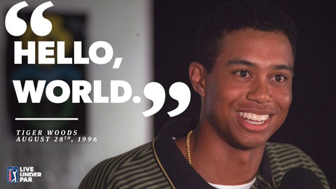 Tiger Woods và câu nói nổi tiếng “Xin chào thế giới”  vào tháng 8/1996