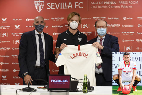 Với các tân binh chất lượng là Oscar Rodriguez (ảnh nhỏ), Rakitic cùng dàn cầu thủ đồng đều sẵn có, Sevilla đủ khả năng đua vô địch La Liga