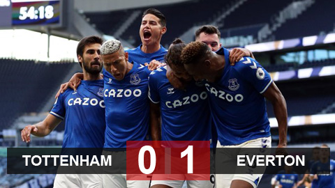 Kết quả Tottenham 0-1 Everton: James ra mắt ấn tượng, Mourinho bất lực thua Ancelotti