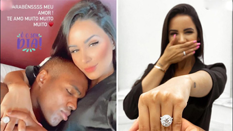 Học Ronaldo, Doulgas Costa mua nhẫn kim cương cầu hôn bạn gái nóng bỏng