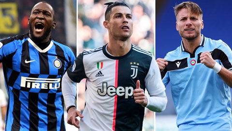 Vua phá lưới Serie A 2020/21: Ronaldo dễ bị Immobile và Lukaku qua mặt