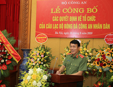 Trung tướng Lương Tam Quang, Thứ trưởng Bộ Công an phát biểu tại buổi lễ