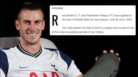 Real tiễn Bale bằng tuyên bố chỉ vỏn vẹn... 44 chữ