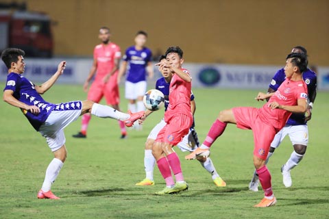 Sài Gòn FC (giữa) cũng đang ấp ủ khát vọng có thứ hạng cao ở V.League để được dự các cúp châu Á - Ảnh: Đức Cường