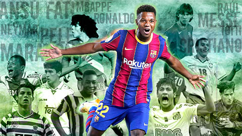 Ansu Fati ở tuổi 17 có bằng Pele, Maradona, Messi, Ronaldo? Ansu Fati ở tuổi 17 có bằng Pele, Maradona, Messi, Ronaldo?