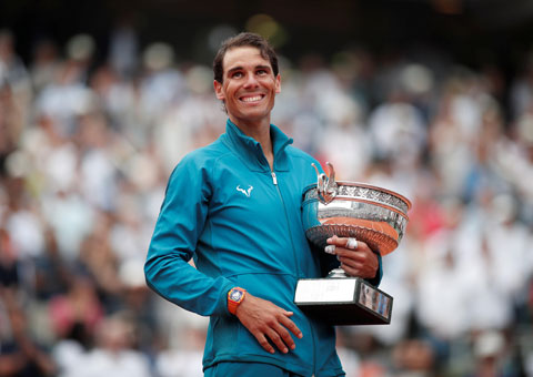 Nadal là vua đất nện với  8 chức vô địch Pháp mở rộng