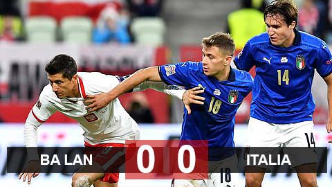 Kết quả Ba Lan 0-0 Italia: Lewandowski không đục nổi hàng thủ của Azzurri