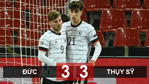 Kết quả Đức 3-3 Thụy Sỹ: Werner và Havertz tỏa sáng Kết quả Đức 3-3 Thụy Sỹ: Werner và Havertz tỏa sáng