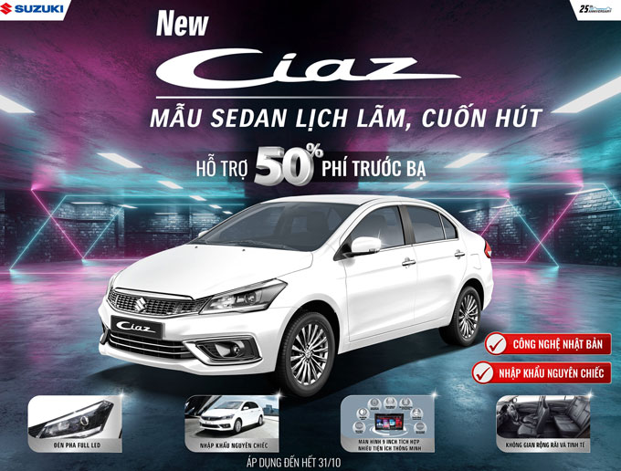 Ciaz mới - mẫu sedan hạng B lịch lãm, cuốn hút vừa ra mắt cuối tháng 9