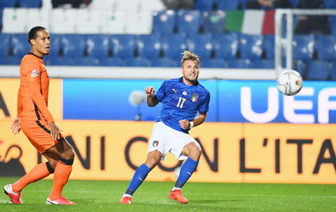 Ciro Immobile đã bỏ lỡ những cơ hội ngon ăn khiến Italia bị Hà Lan cầm hòa đáng tiếc