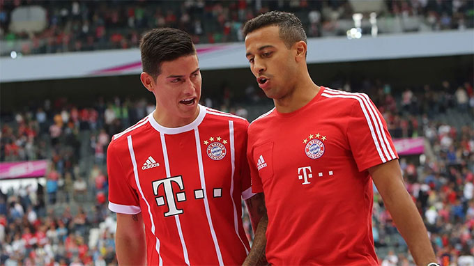 James Rodriguez và Thiago từng là đồng đội ở Bayern