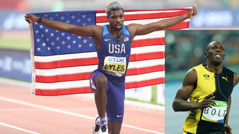Bolt (ảnh nhỏ) và Lyles nằm trong số các ứng viên cho tấm HCV đường chạy 100m tại Olympic Tokyo