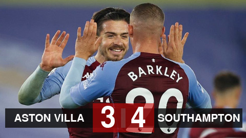 Kết quả Aston Villa 3-4 Southampton: Ward-Prowse lập cú đúp sút phạt, Southampton bay vào top 3