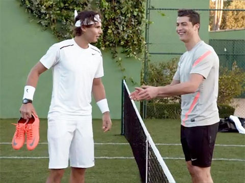 Nadal từng phỏng vấn Cristiano Ronaldo trong một sự kiện của Nike năm 2012
