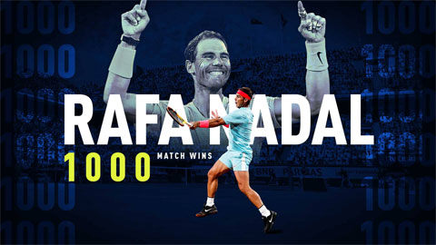 Nadal gia nhập CLB 1.000 trận thắng