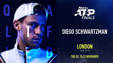 Dù bị loại ở tứ kết Paris Masters 2020 nhưng Diego Schwartzman vẫn đủ điểm giành vé đến London