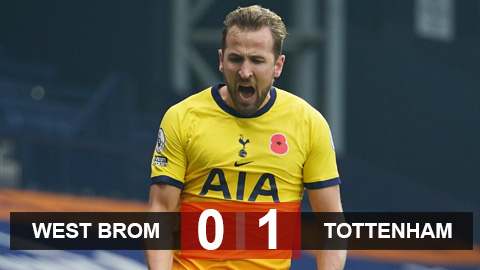 Kết quả West Brom 0-1 Tottenham: Bale gây thất vọng, Kane giải cứu Spurs
