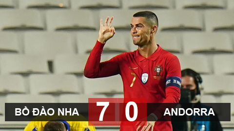 Kết quả Bồ Đào Nha 7-0 Andorra: Ronaldo ghi bàn, Bồ Đào Nha thắng tưng bừng Kết quả Bồ Đào Nha 7-0 Andorra: Ronaldo ghi bàn, Bồ Đào Nha thắng tưng bừng