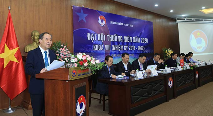Chủ tịch VFF - Lê Khánh Hải phát biểu khai mạc 