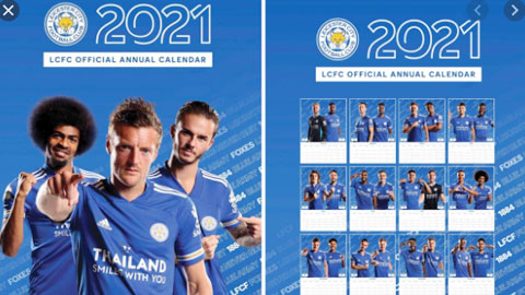 Leicester ra mắt bộ lịch năm 2021