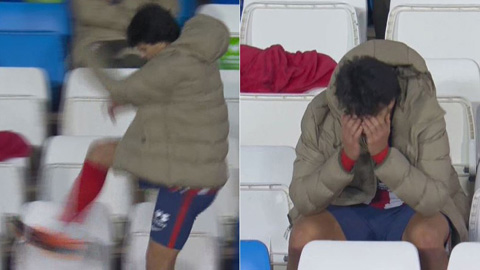 Joao Felix điên tiết đá ghế vì bị thay ra ở trận Atletico thua Real