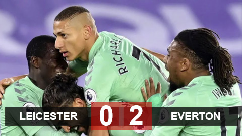 Kết quả Leicester 0-2 Everton: Thắng trận thứ 2 liên tiếp, Everton lên thứ 5