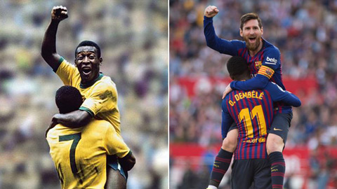 Pele chúc mừng Messi bắt kịp kỷ lục ghi bàn của mình