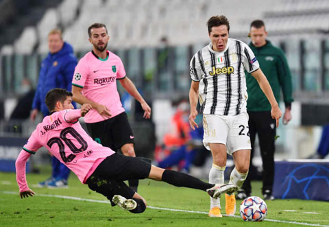 Federico Chiesa (số 22) đang khoác áo Juventus theo dạng cho mượn từ Fiorentina