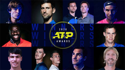 Djokovic và Federer đều có tên trong các hạng mục giải thưởng ATP năm 2020