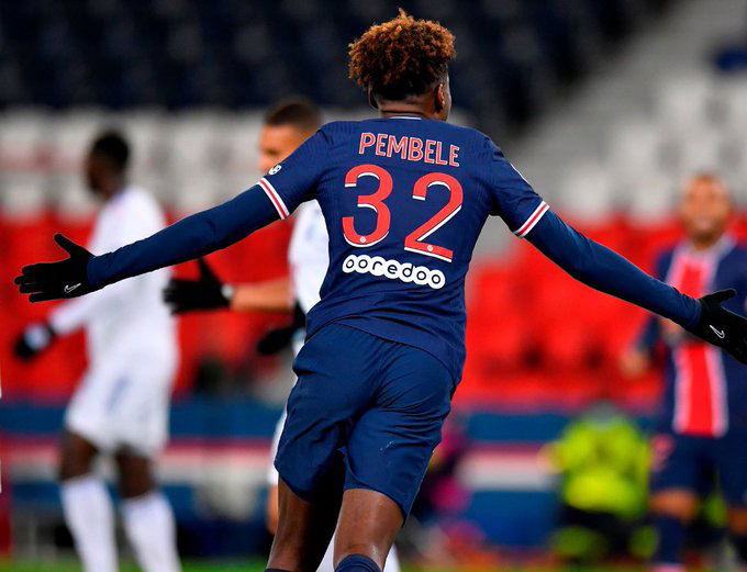 Pembele mở tỷ số trận PSG vs Strasbourg ở phút 18