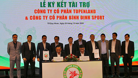 Topenland Bình Định thưởng lớn nếu vô địch V.League 2021