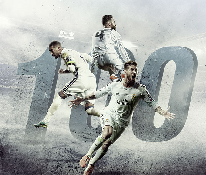 Ramos đã ghi 100 bàn cho Real