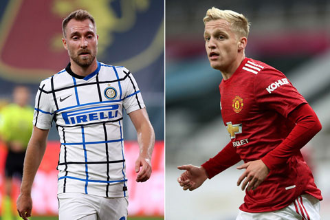 Inter Milan muốn đổi Eriksen lấy Van de Beek của M.U