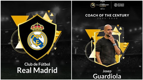 Guardiola và Real Madrid là HLV và CLB xuất sắc nhất thế kỷ 21 Guardiola và Real Madrid là HLV và CLB xuất sắc nhất thế kỷ 21